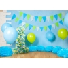 Simple Balloon Theme Blue Wall Background Baby Boy 1st Happy Birthday Backdrop Decoration Prop